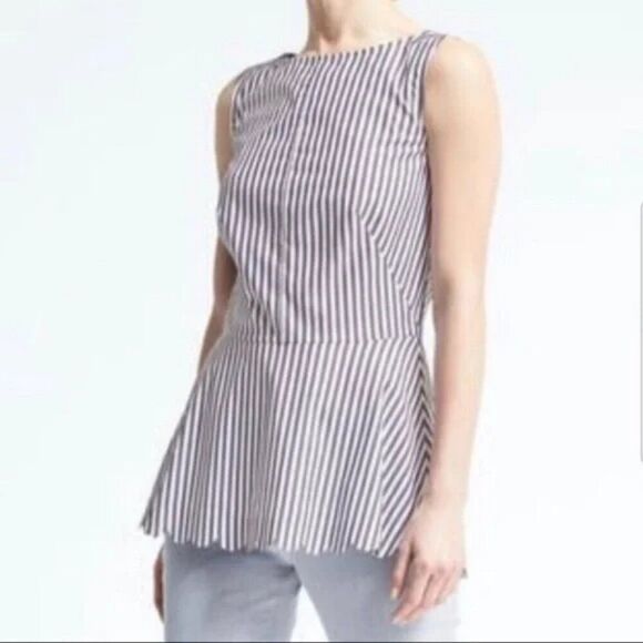Banana Republic |Striped Scalloped Peplum - Picture 1 of 7